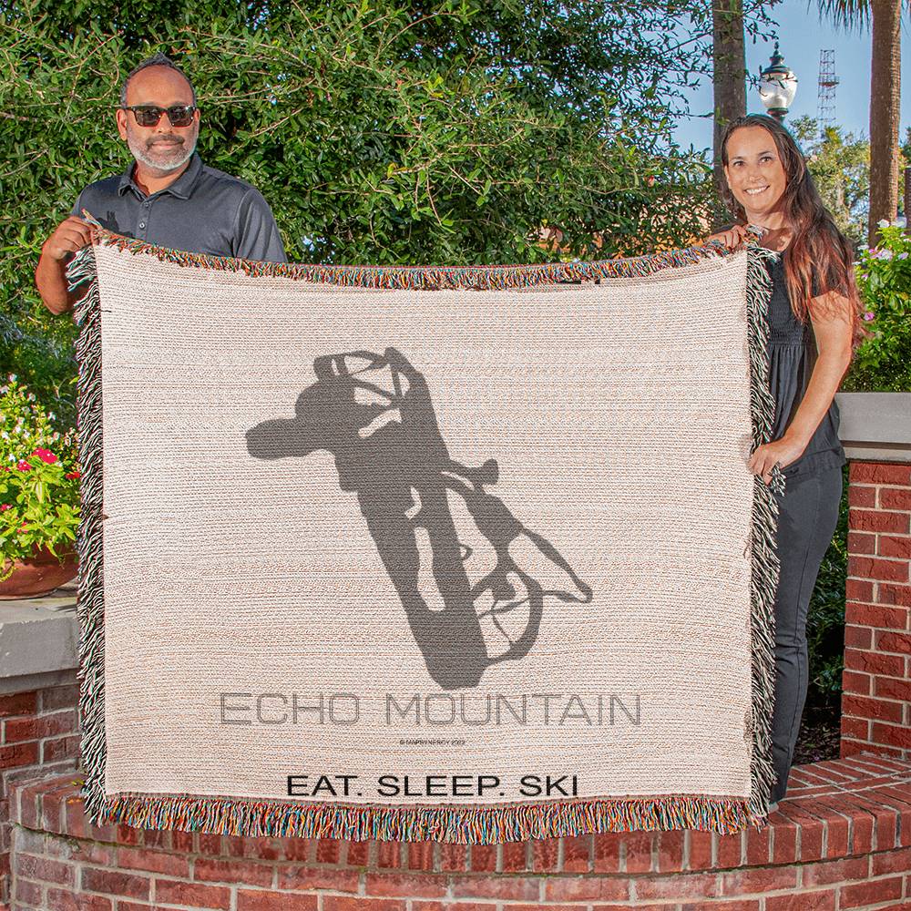 PERSONALIZED ECHO MOUNTAIN, COLORADO WOVEN BLANKET