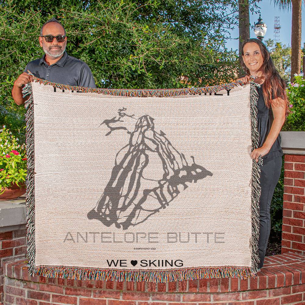 PERSONALIZED ANTELOPE BUTTE,  WYOMING WOVEN BLANKET