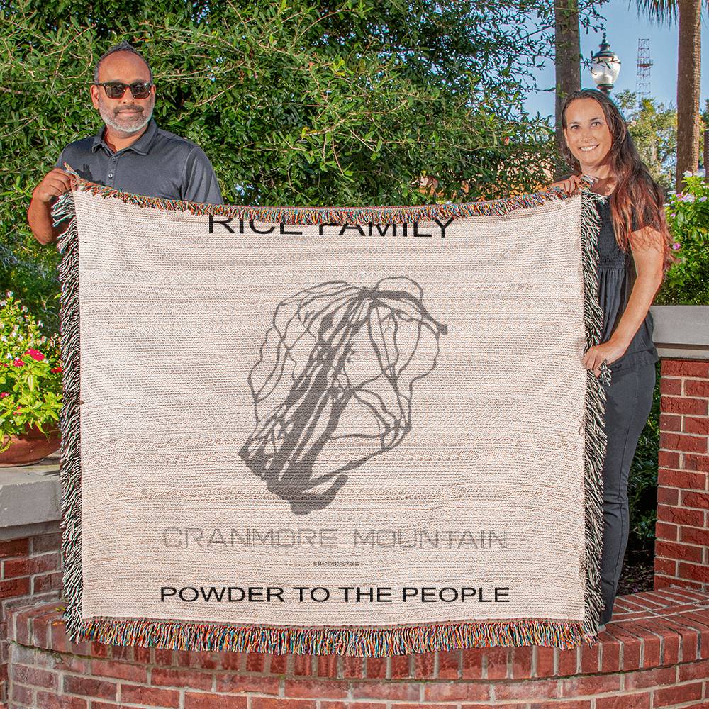 PERSONALIZED CRANMORE MOUNTAIN, NEW HAMPSHIRE WOVEN BLANKET