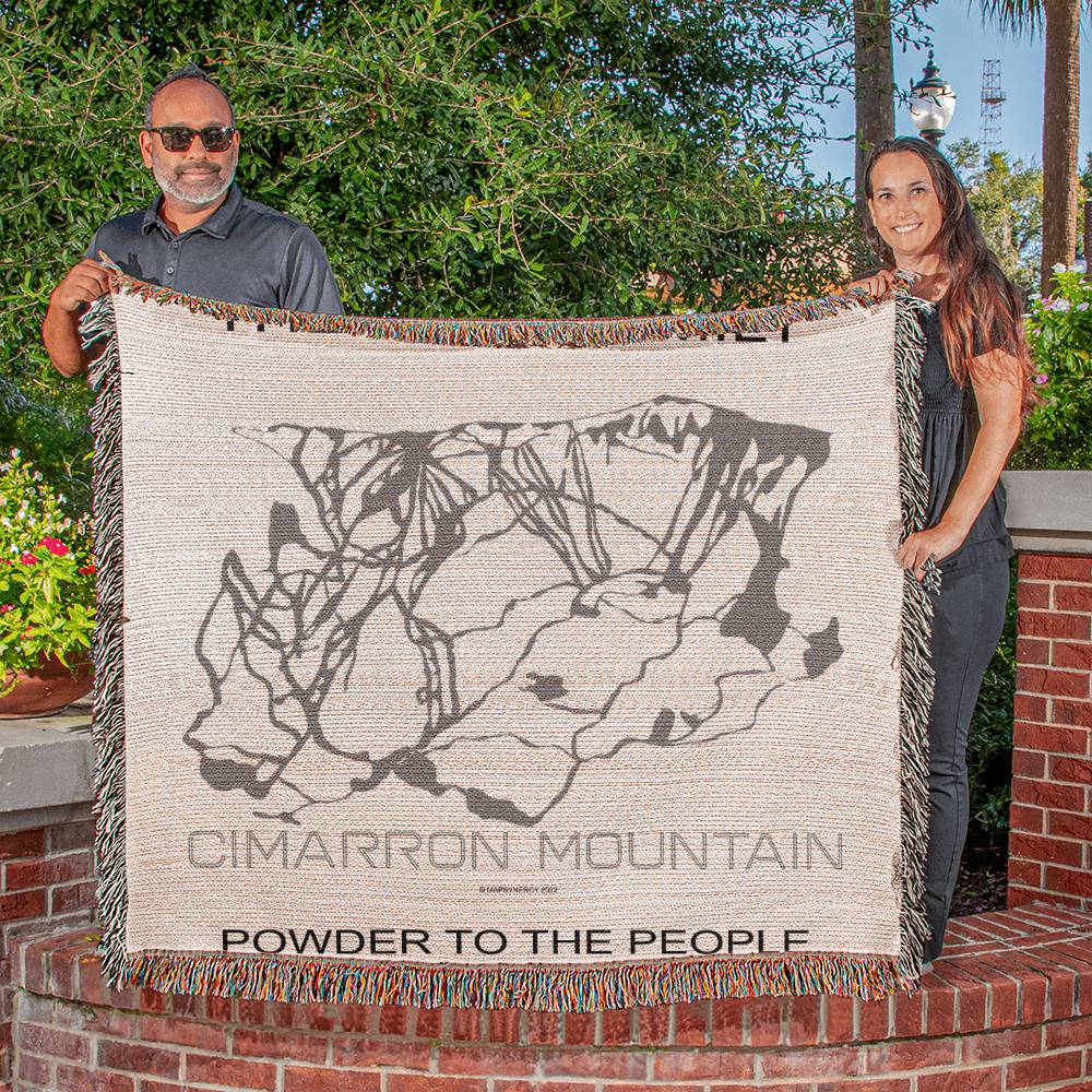 PERSONALIZED CIMARRON MOUNTAIN, COLORADO WOVEN BLANKET