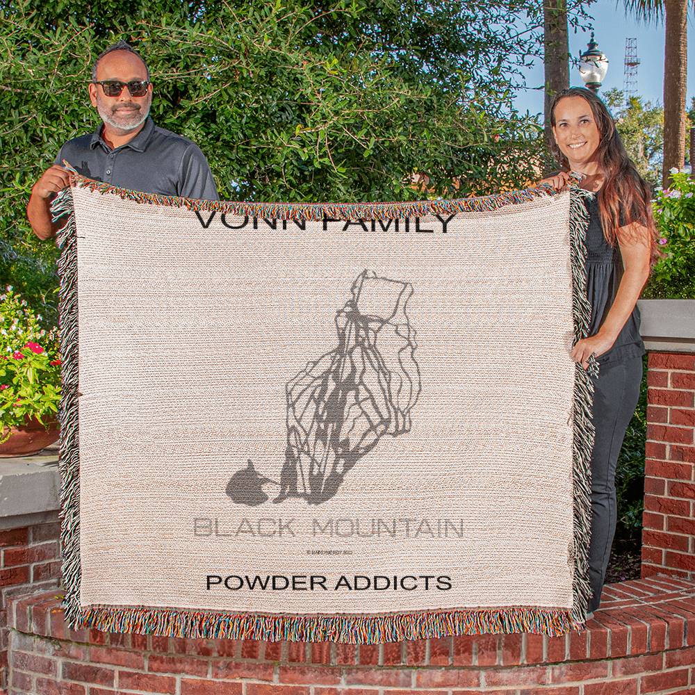 PERSONALIZED BLACK MOUNTAIN, NEW HAMPSHIRE WOVEN BLANKET