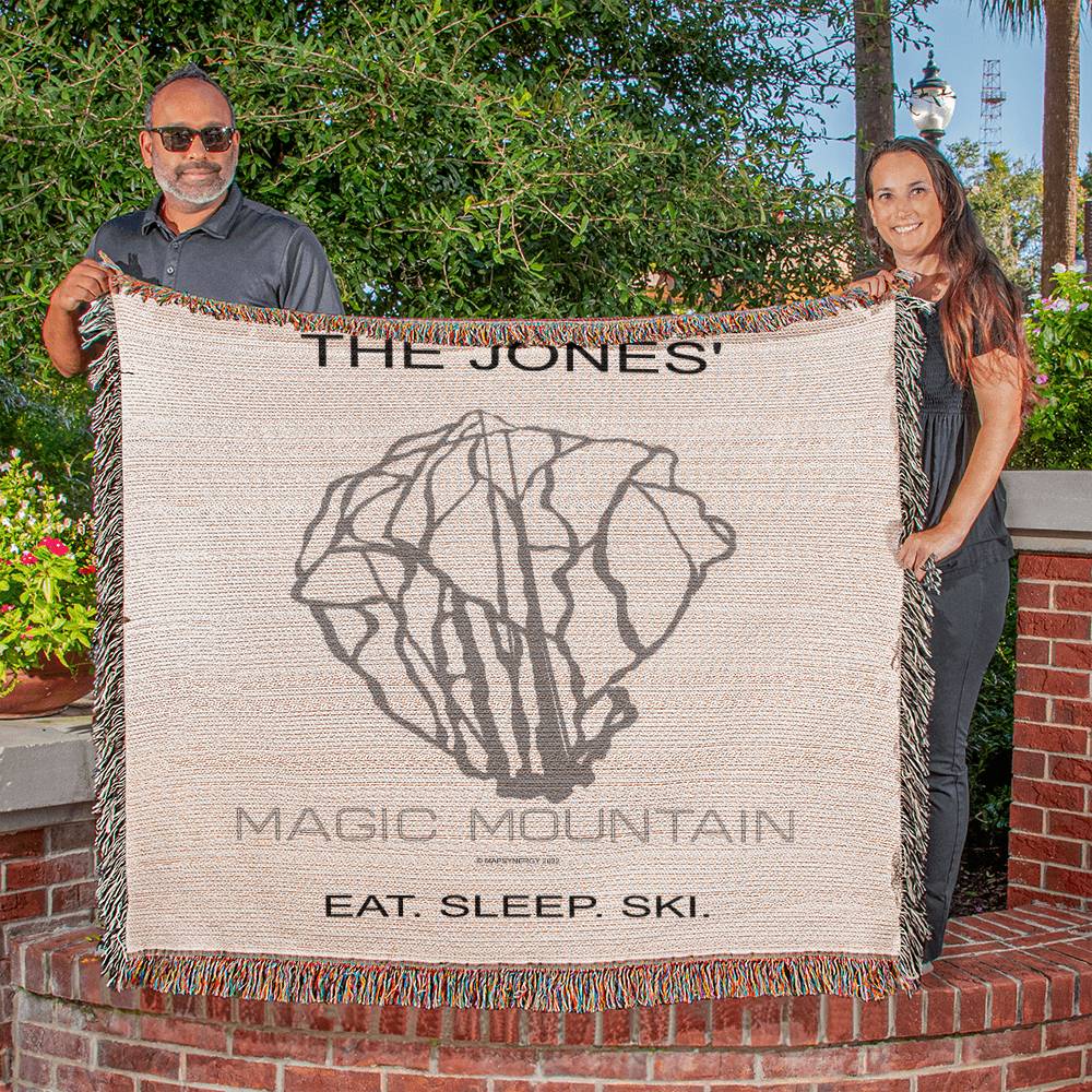 PERSONALIZED Magic Mountain, Vermont WOVEN BLANKET