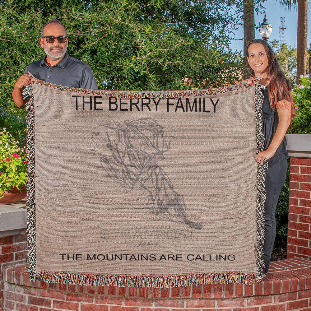 PERSONALIZED STEAMBOAT, COLORADO WOVEN BLANKET