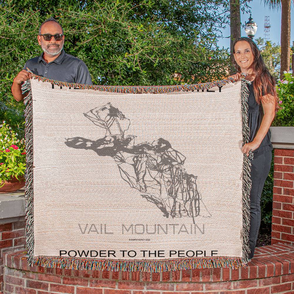 PERSONALIZED VAIL MOUNTAIN, COLORADO WOVEN BLANKET