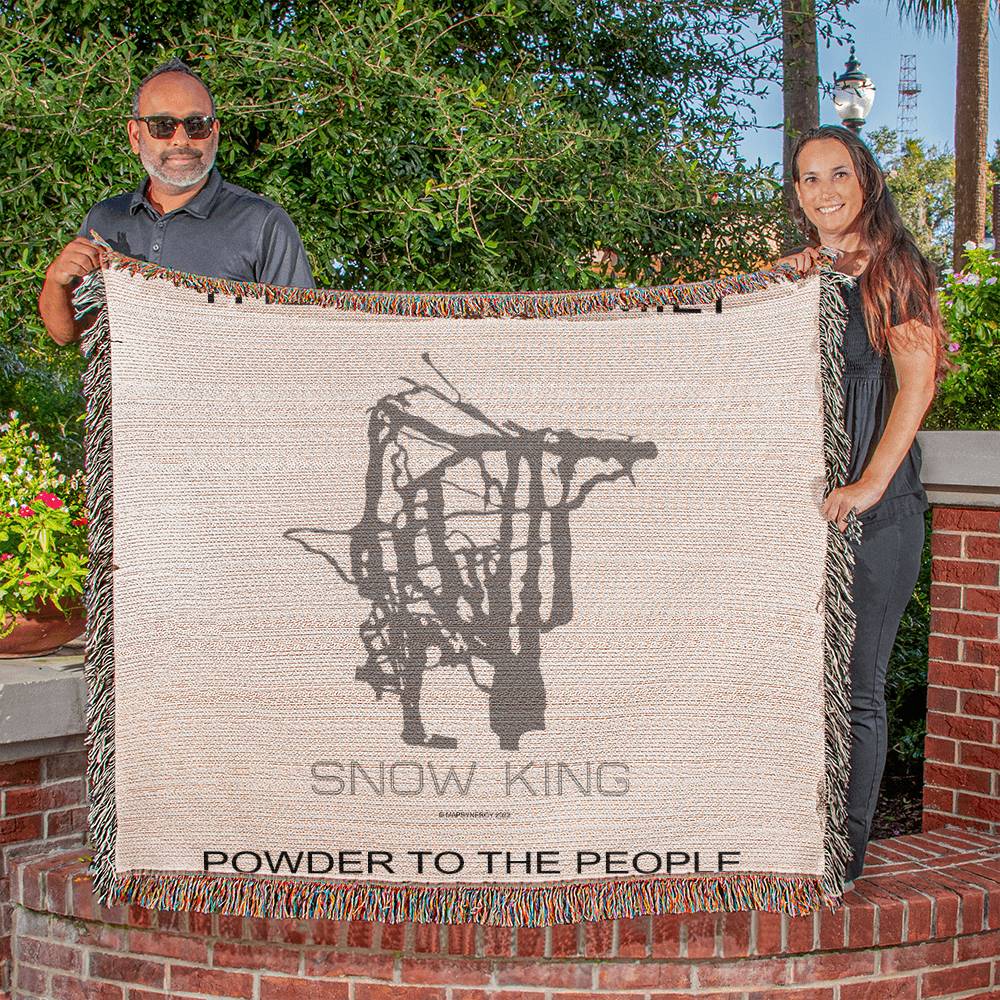 PERSONALIZED SNOW KING,  WYOMING WOVEN BLANKET