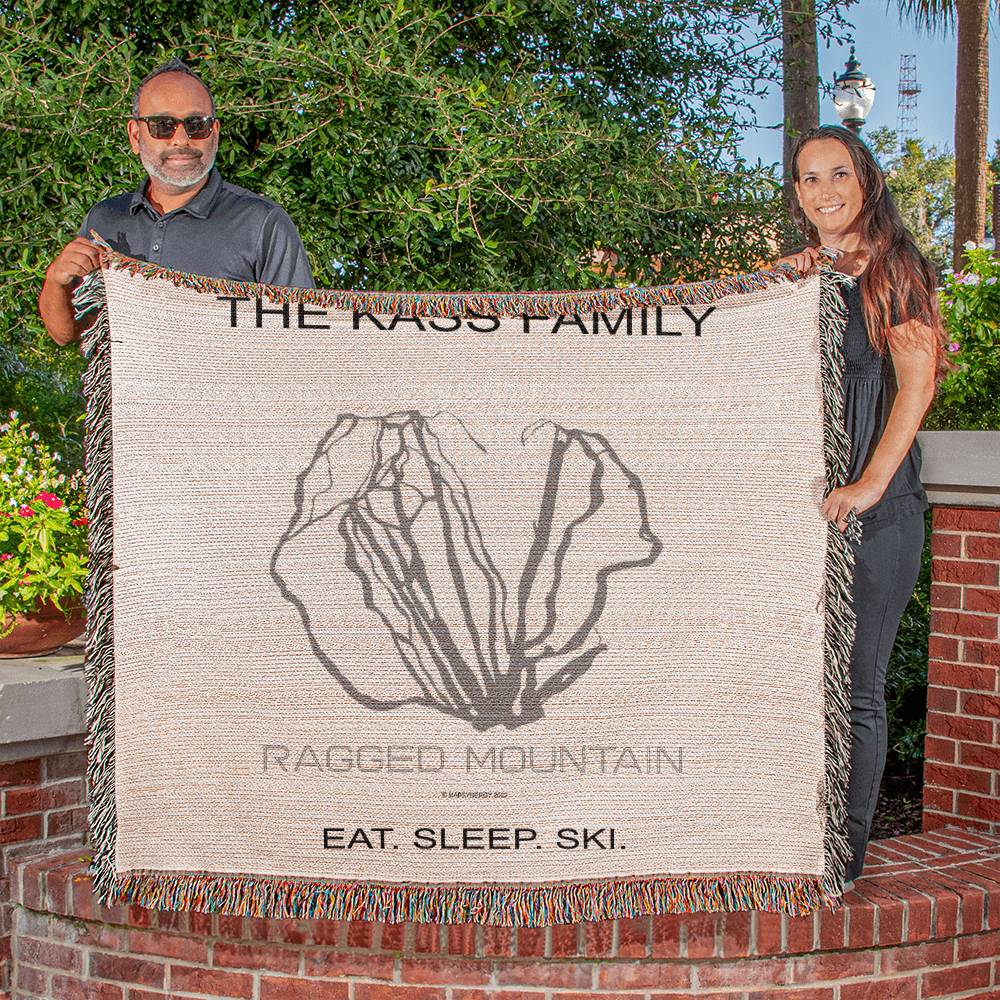 PERSONALIZED RAGGED MOUNTAIN, NEW HAMPSHIRE WOVEN BLANKET