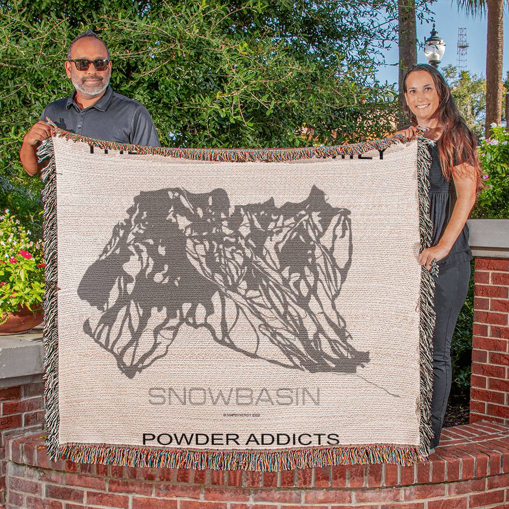PERSONALIZED SNOWBASIN, UTAH WOVEN BLANKET
