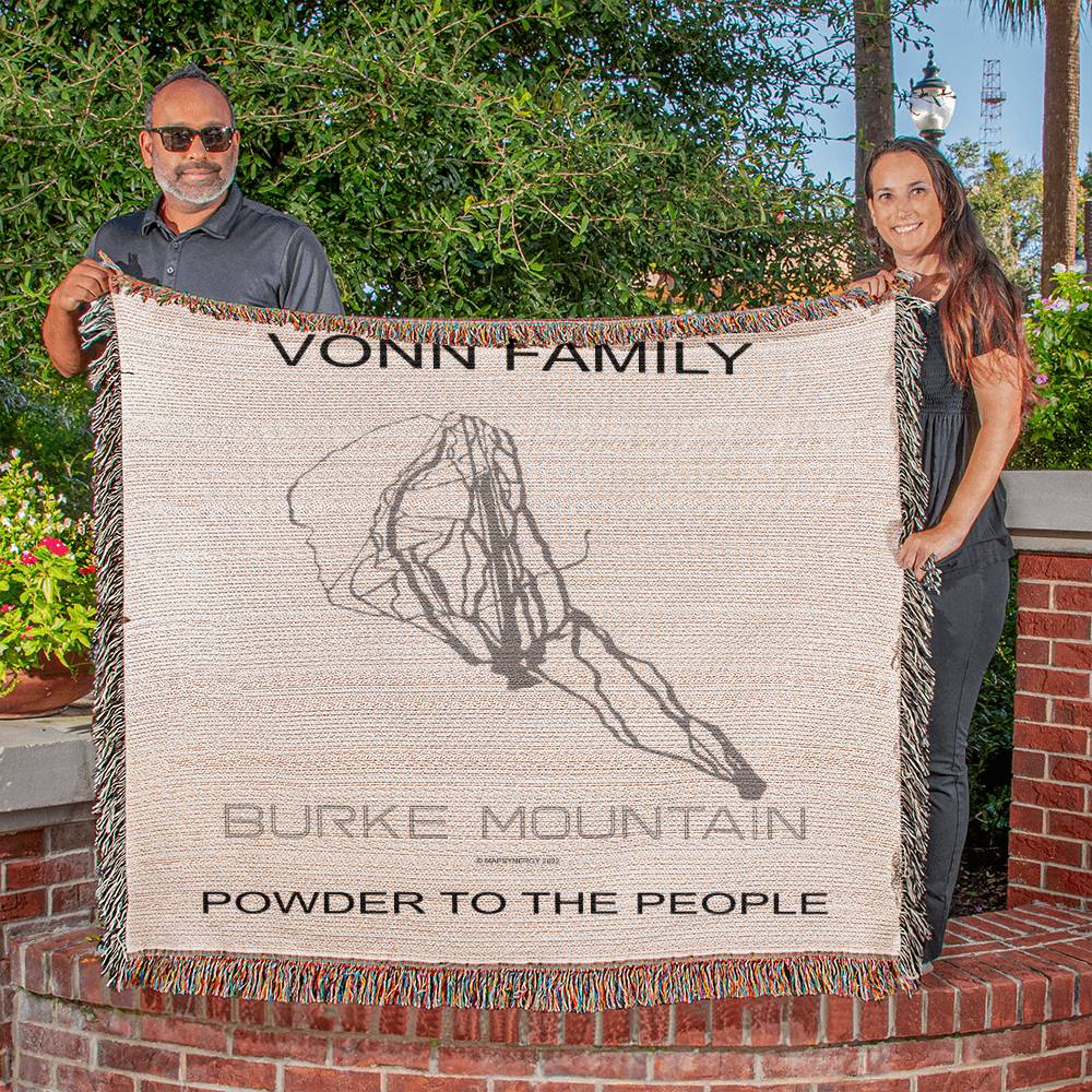 PERSONALIZED Burke Mountain, Vermont WOVEN BLANKET
