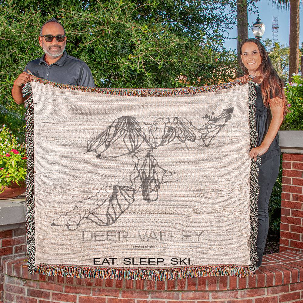 PERSONALIZED DEER VALLEY, UTAH WOVEN BLANKET