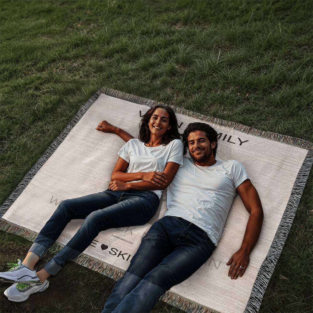 PERSONALIZED WHALEBACK MOUNTAIN, NEW HAMPSHIRE WOVEN BLANKET