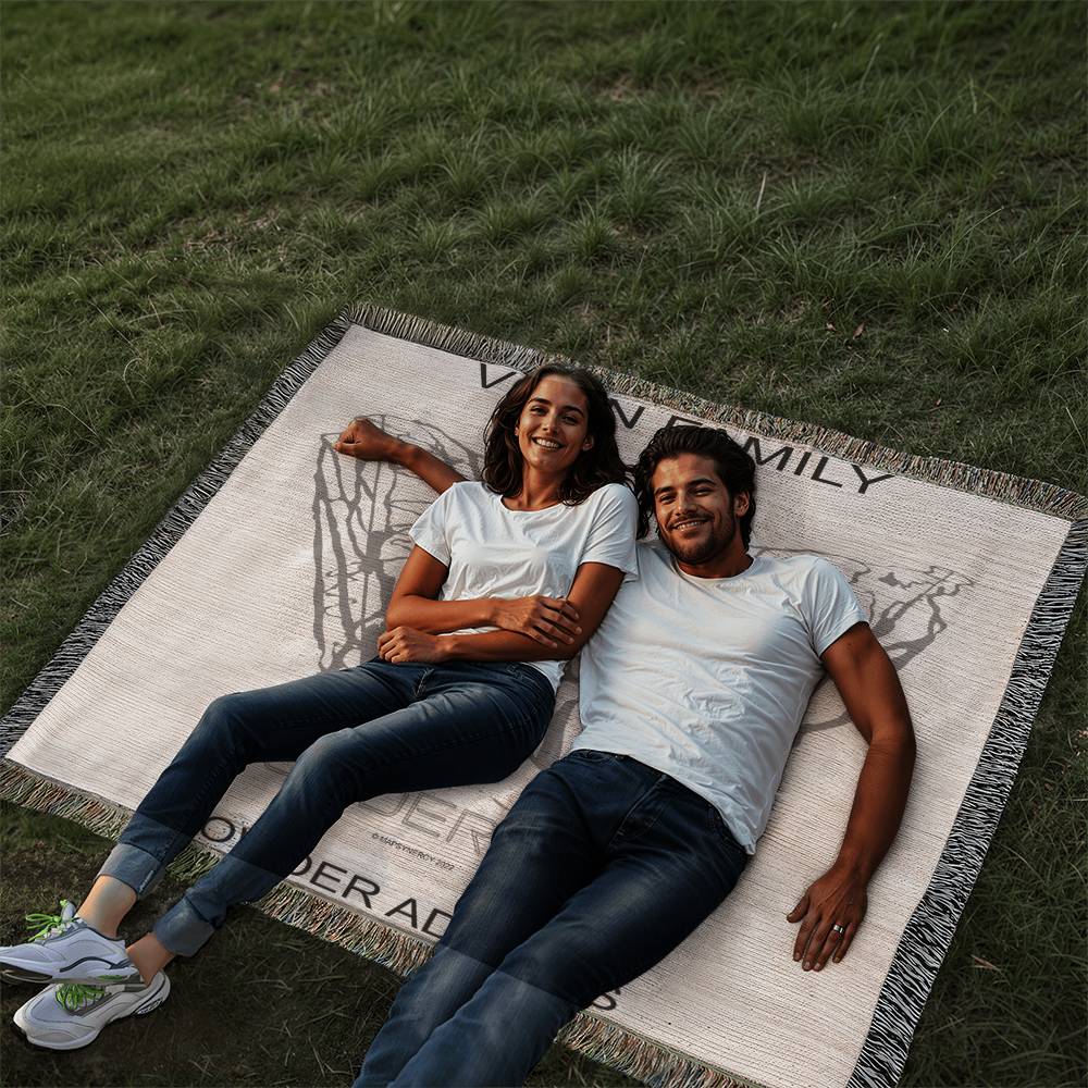 PERSONALIZED POWDERHORN, COLORADO WOVEN BLANKET