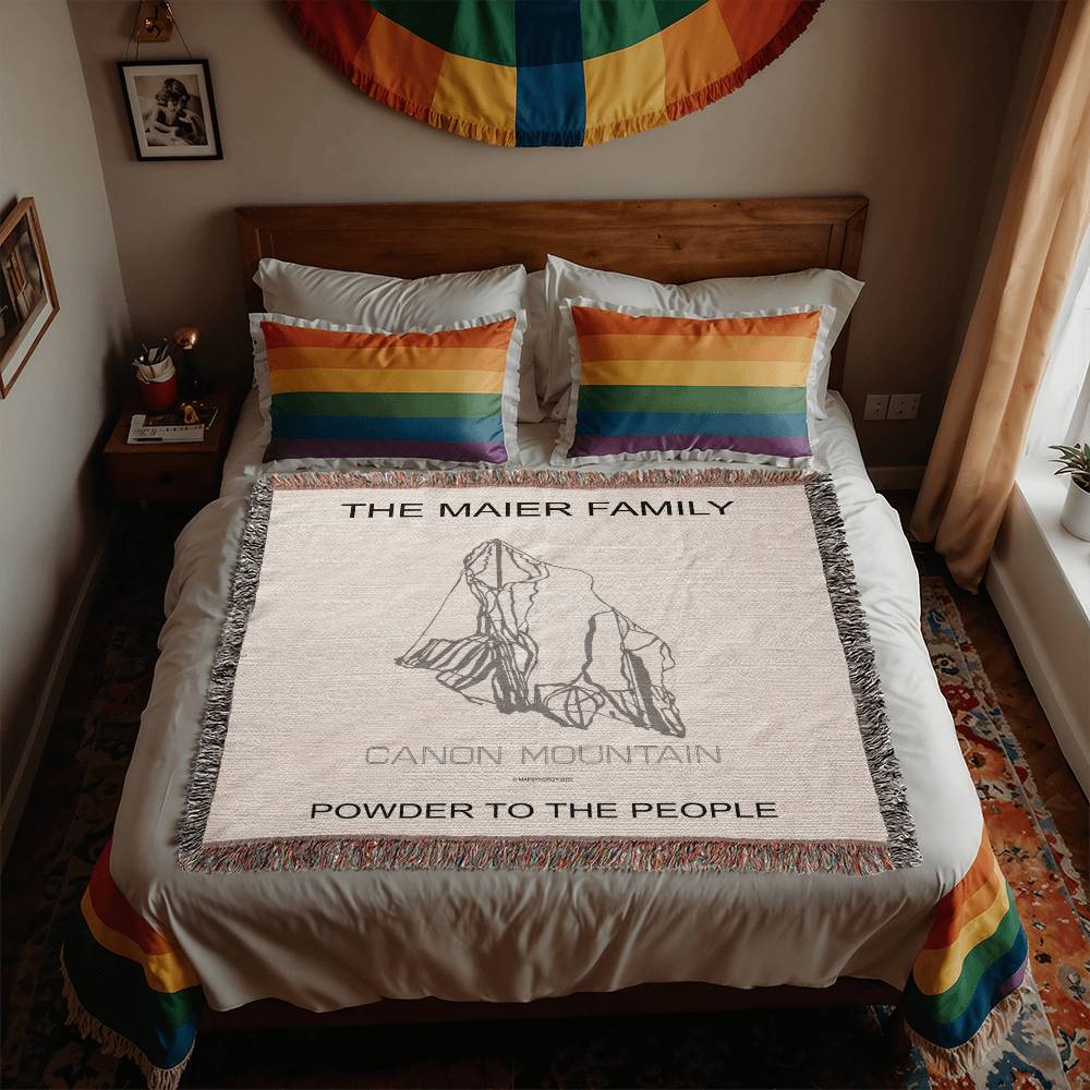 PERSONALIZED CANON MOUNTAIN, NEW HAMPSHIRE WOVEN BLANKET