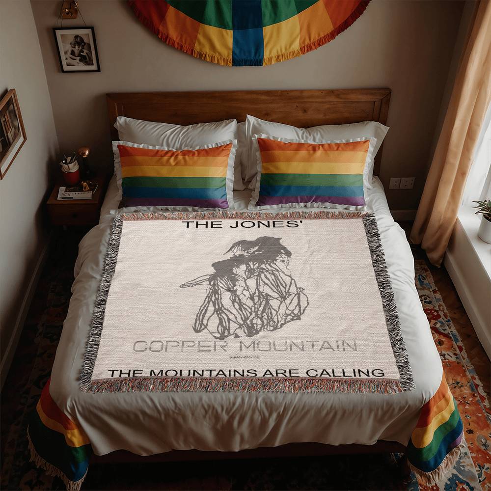 PERSONALIZED COPPER MOUNTAIN, COLORADO WOVEN BLANKET - Powderaddicts