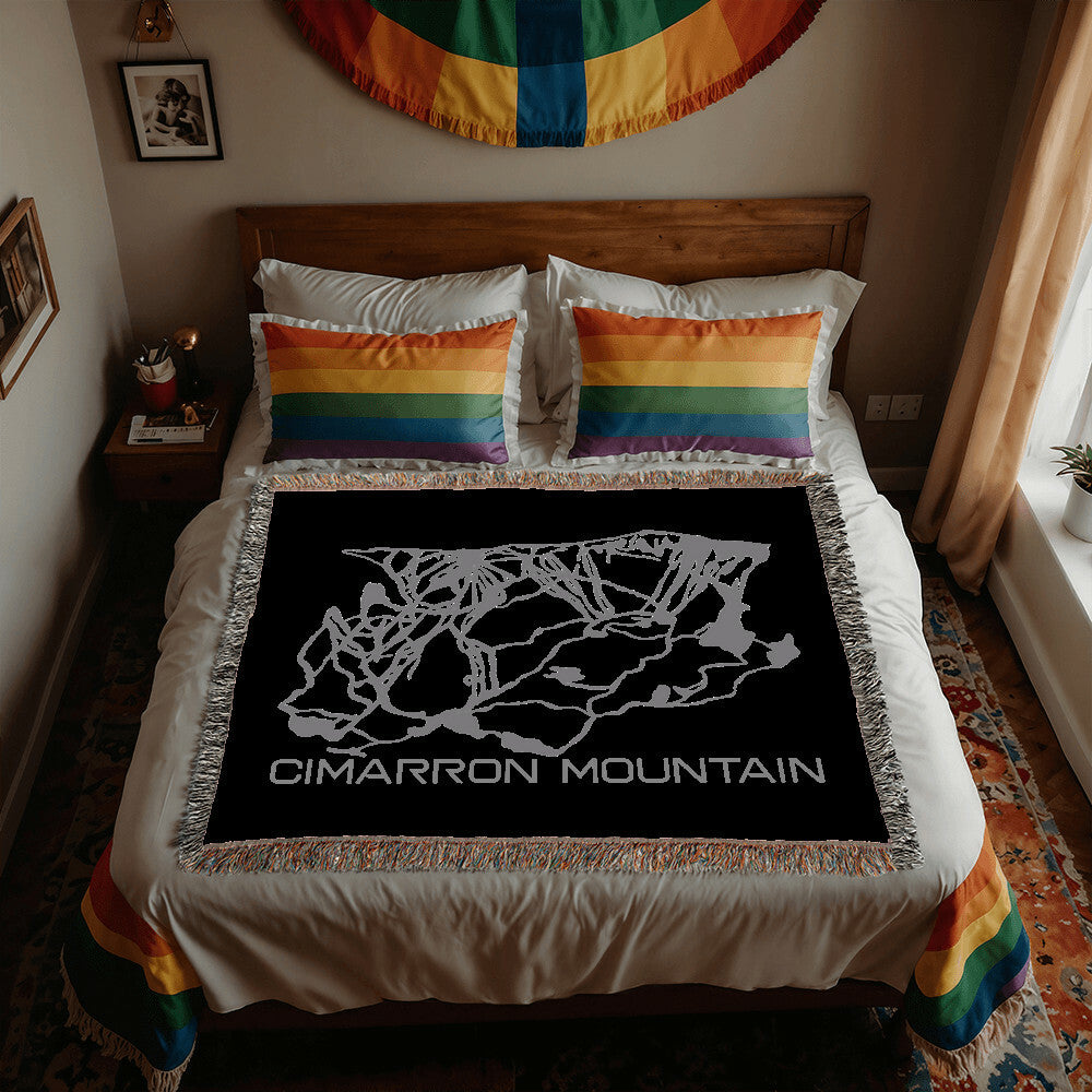 PERSONALIZED CIMARRON MOUNTAIN, COLORADO WOVEN BLANKET
