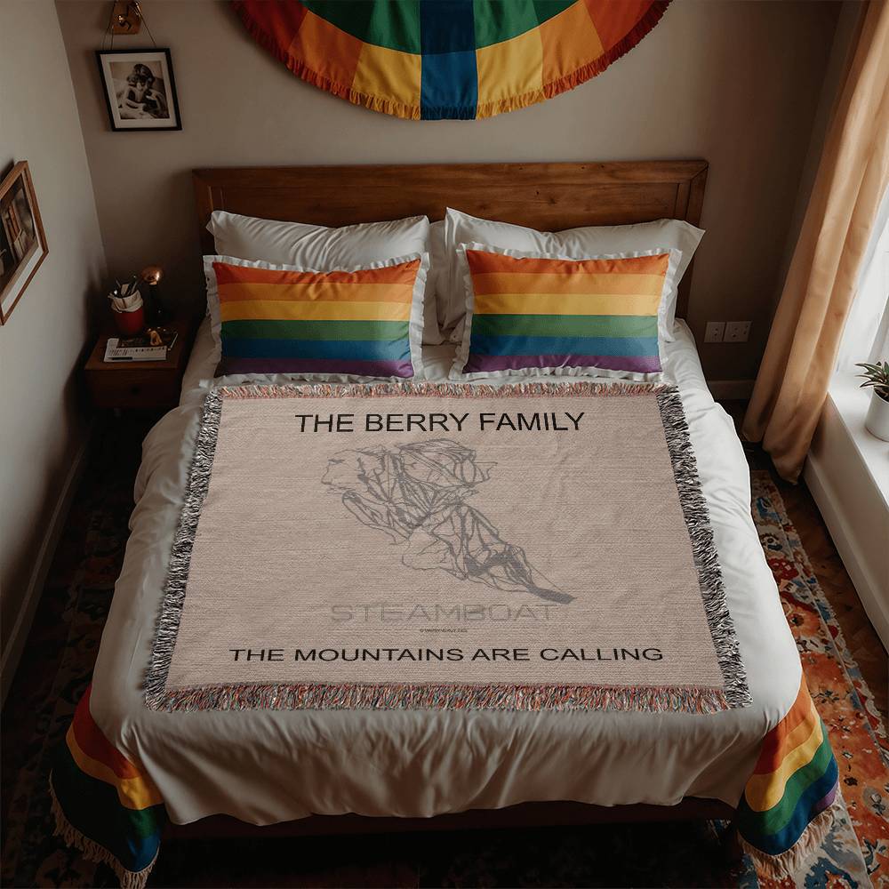 PERSONALIZED STEAMBOAT, COLORADO WOVEN BLANKET