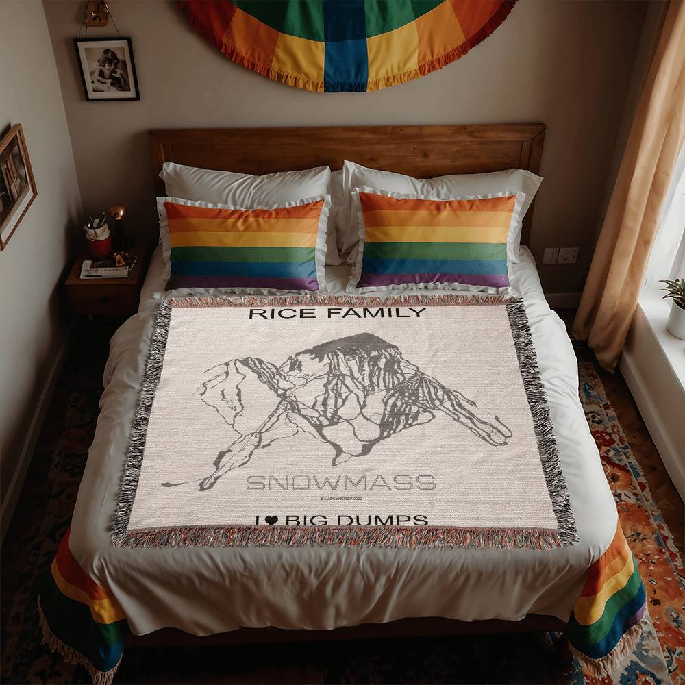PERSONALIZED SNOWMASS, COLORADO WOVEN BLANKET