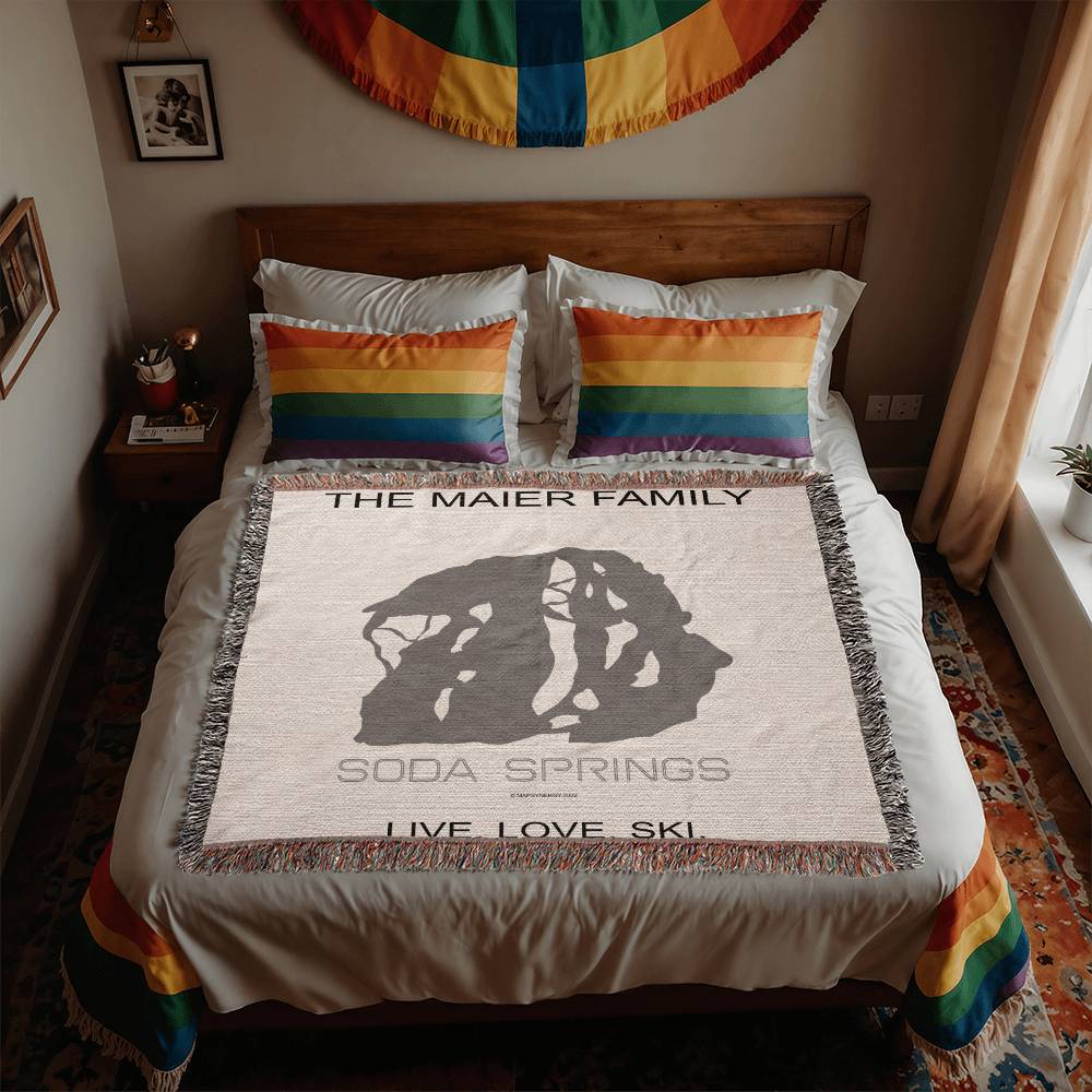 PERSONALIZED Soda Springs, California WOVEN BLANKET - Powderaddicts