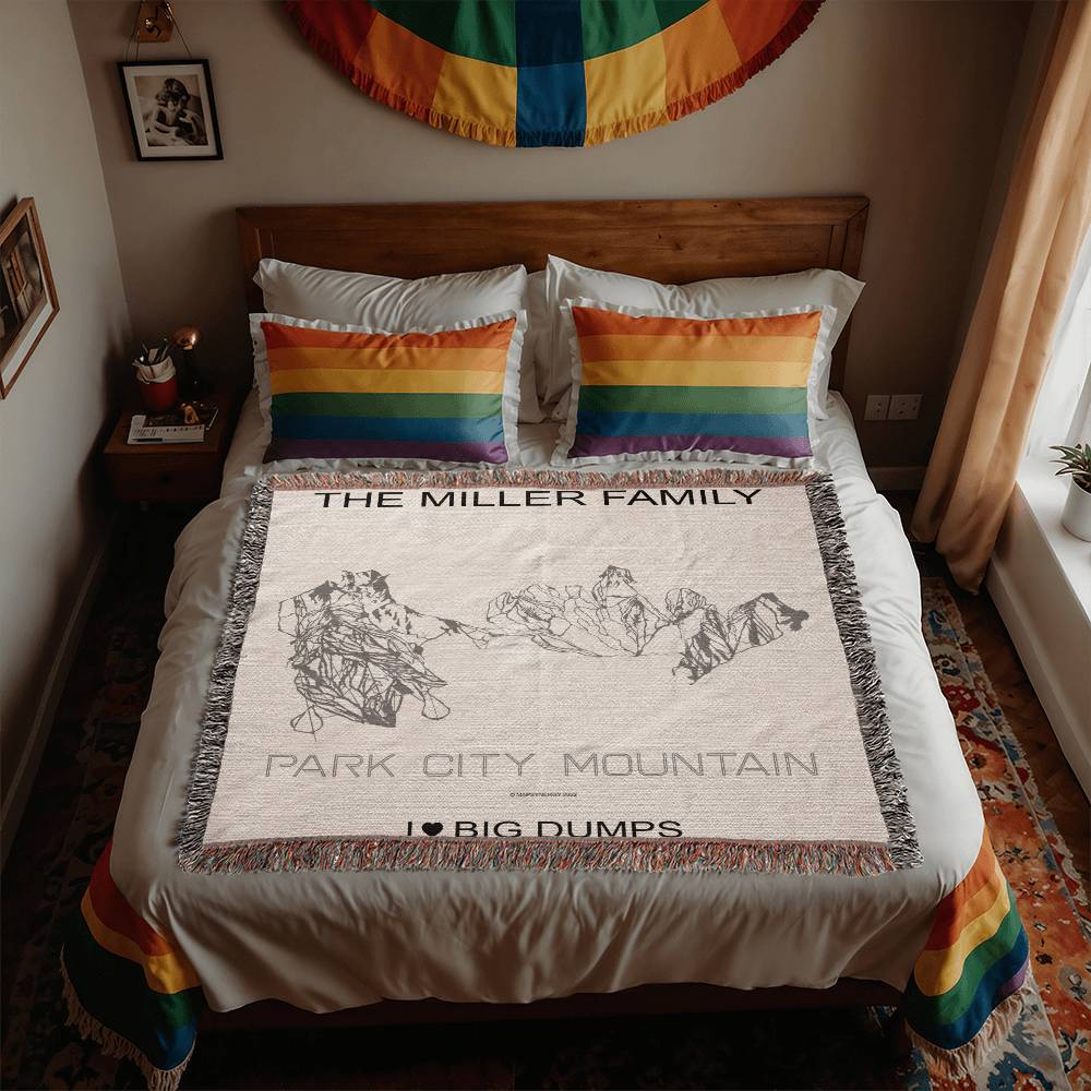 PERSONALIZED PARK CITY MOUNTAIN, UTAH WOVEN BLANKET