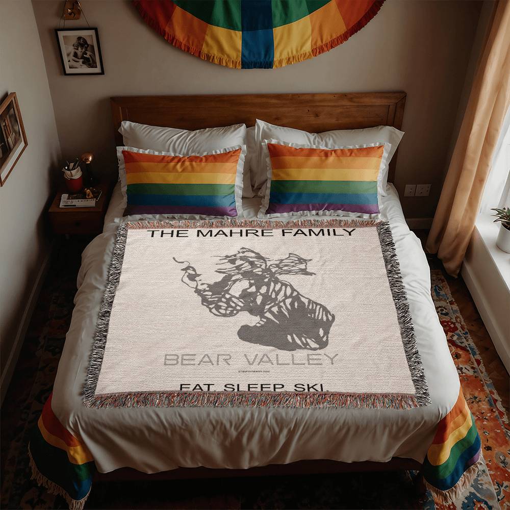 PERSONALIZED Bear Valley, California WOVEN BLANKET - Powderaddicts