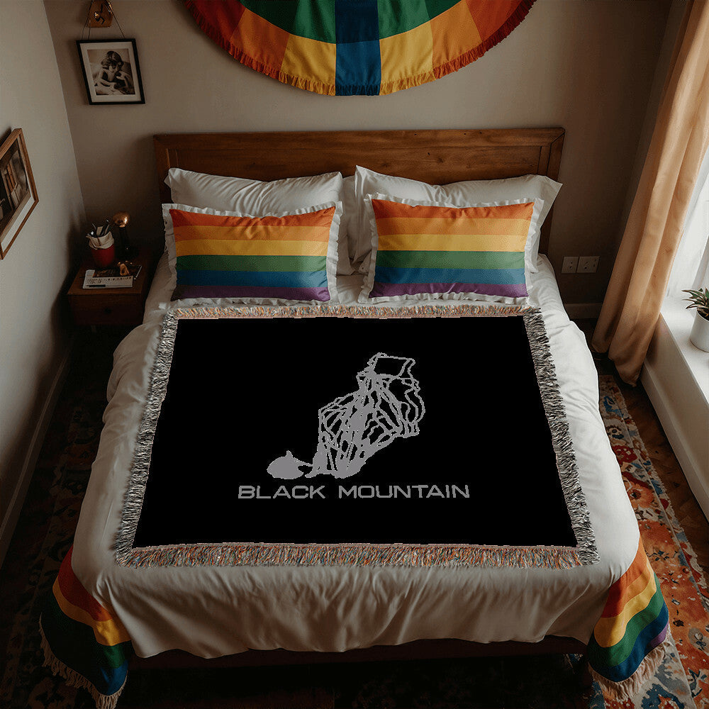 PERSONALIZED BLACK MOUNTAIN, NEW HAMPSHIRE WOVEN BLANKET