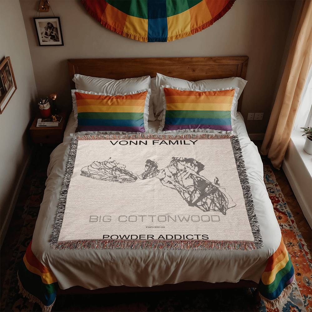 PERSONALIZED BIG COTTONWOOD, UTAH WOVEN BLANKET