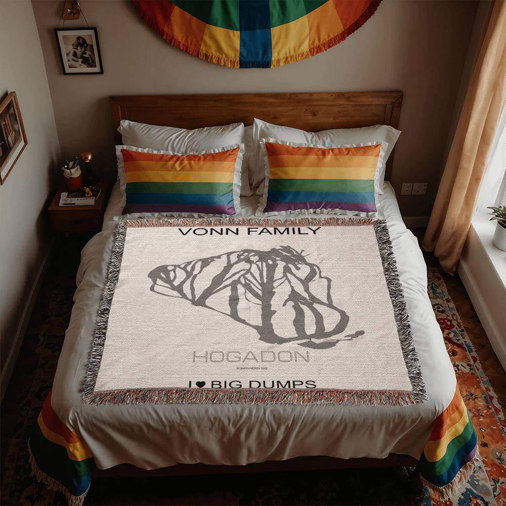PERSONALIZED HOGADON,  WYOMING WOVEN BLANKET