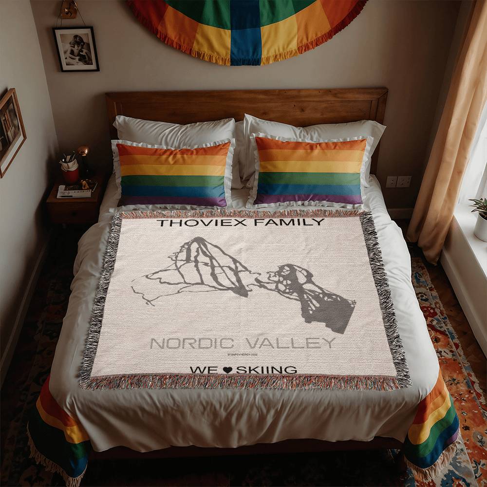 PERSONALIZED NORDIC VALLEY, UTAH WOVEN BLANKET