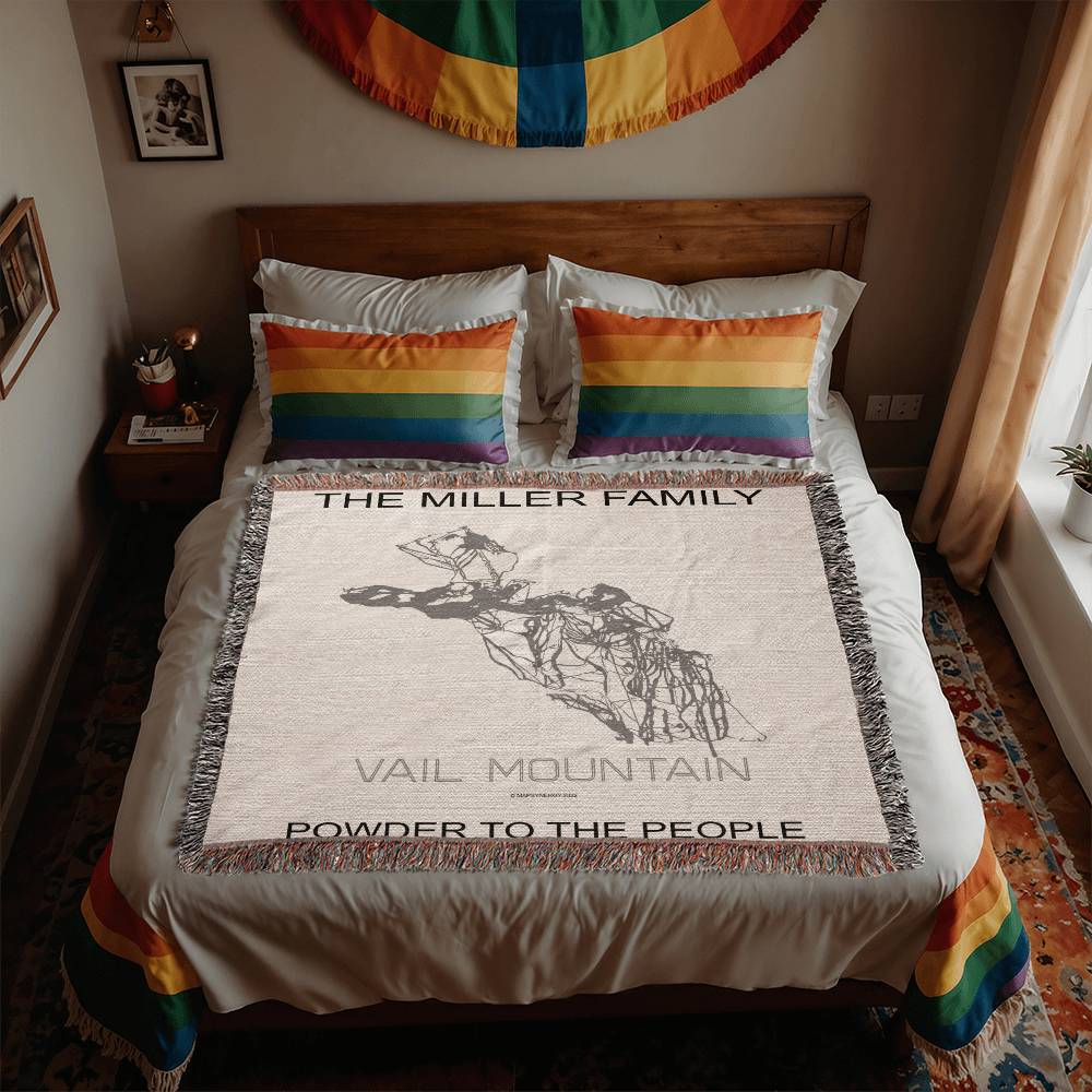 PERSONALIZED VAIL MOUNTAIN, COLORADO WOVEN BLANKET