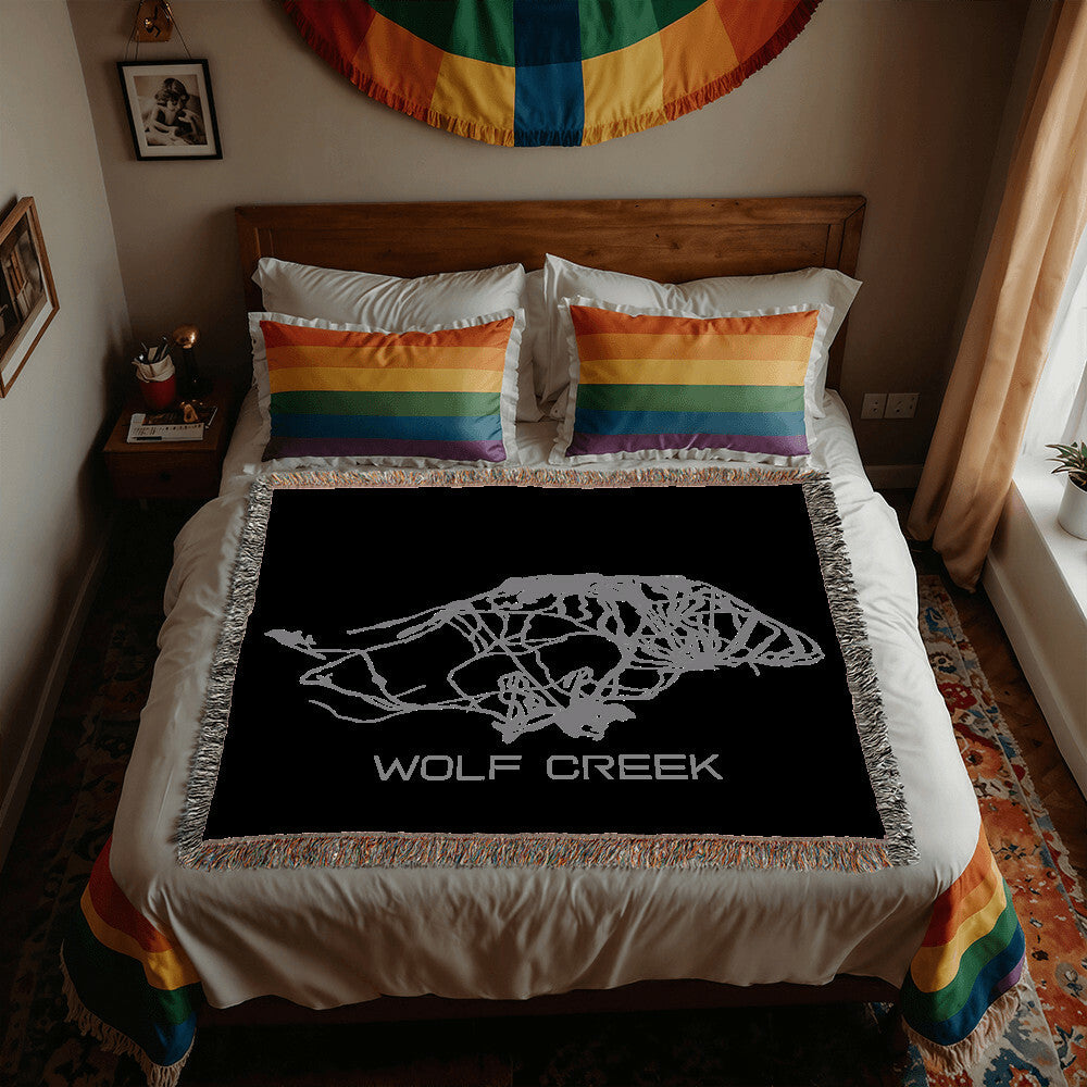 PERSONALIZED WOLF CREEK , COLORADO WOVEN BLANKET