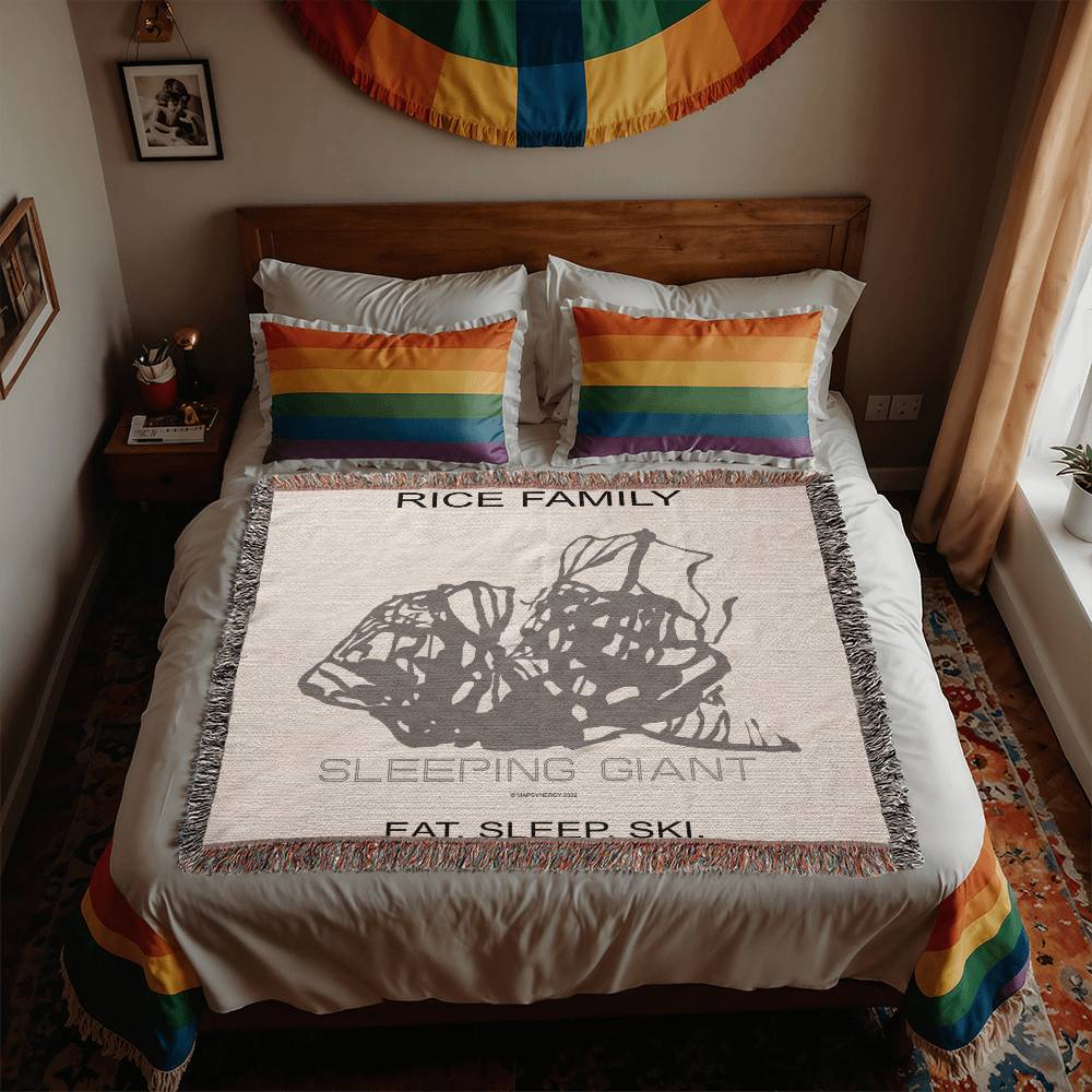 PERSONALIZED SLEEPING GIANT,  WYOMING WOVEN BLANKET