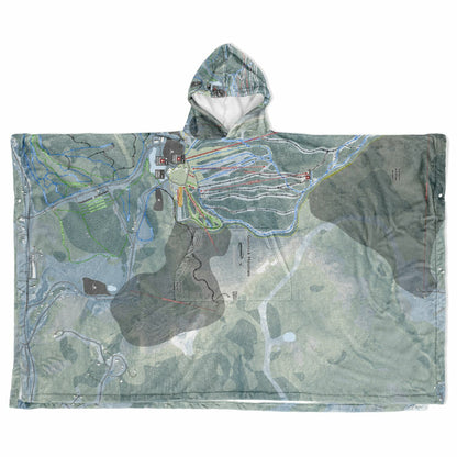 Gunstock Mountain, New Hampshire Ski Resort Map Flannel Blanket Poncho