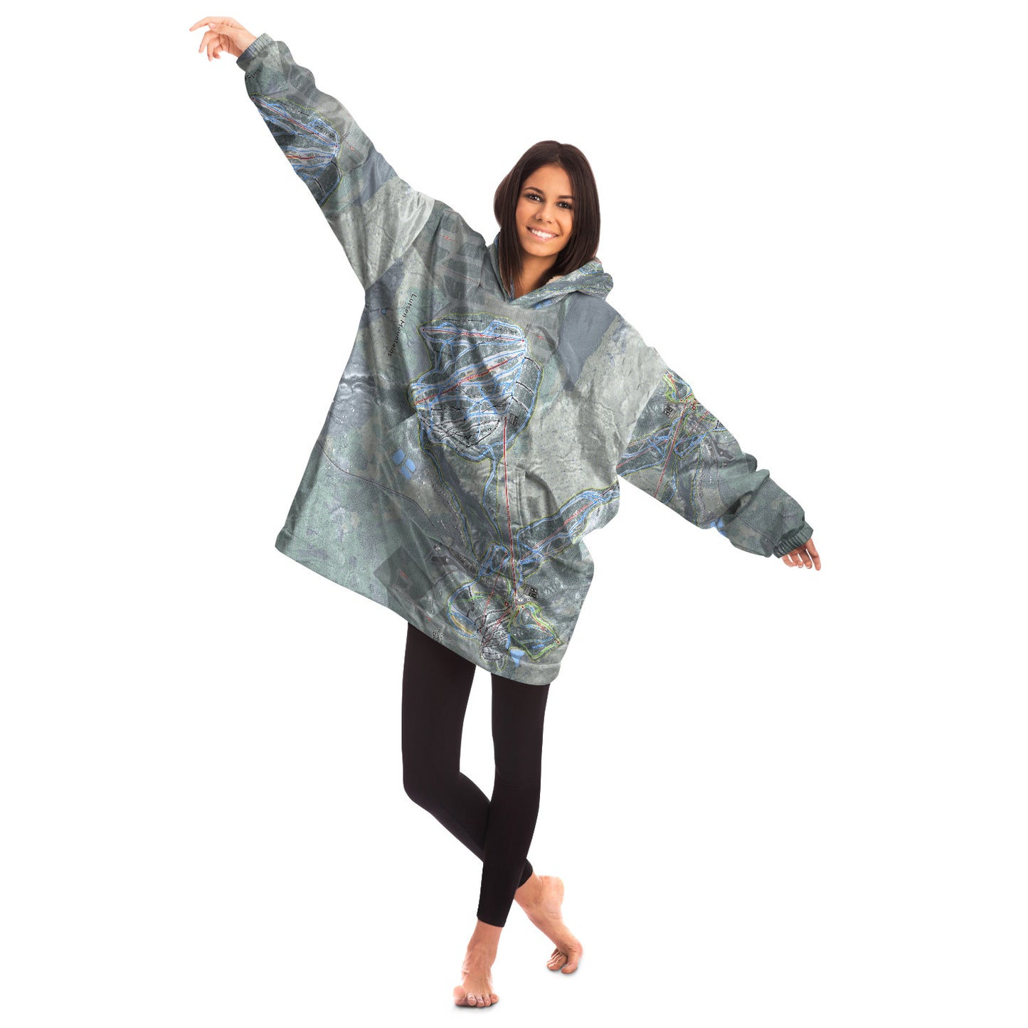 Lutsen Mountains, Minnesota Ski Trail Map - Snug Hoodie - Powderaddicts