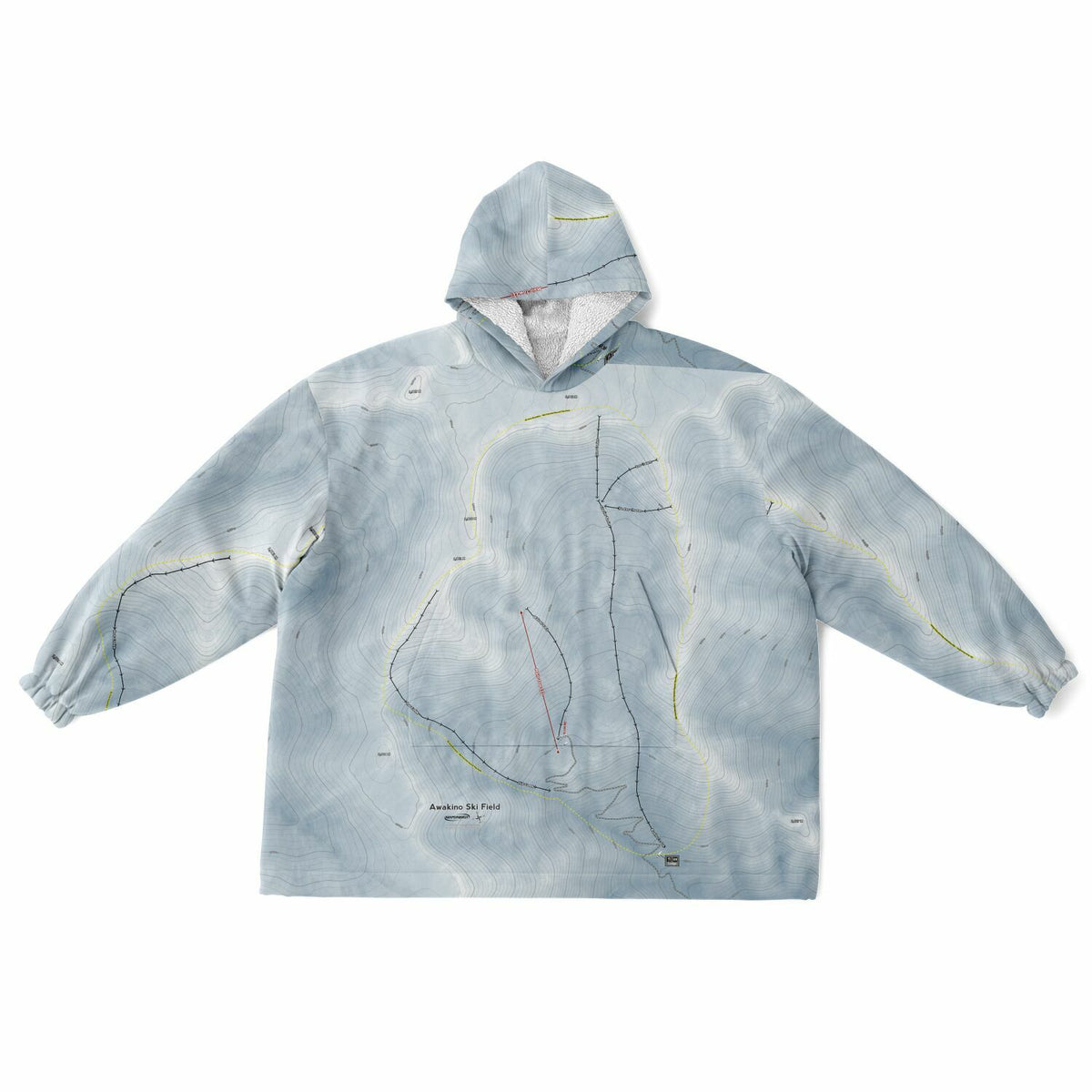 Awakino Ski Field, New Zealand Ski Trail Map - Snug Hoodie