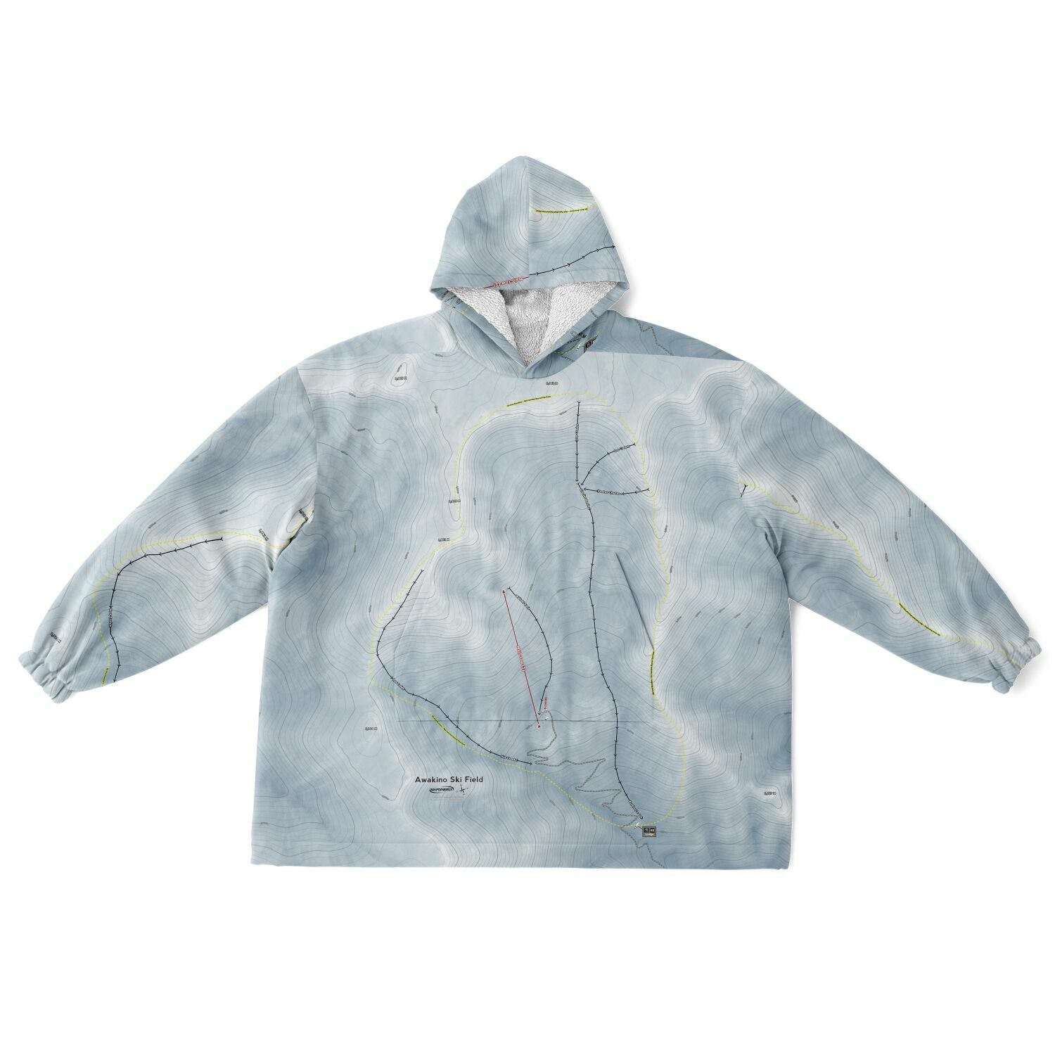 Awakino Ski Field, New Zealand Ski Trail Map - Snug Hoodie
