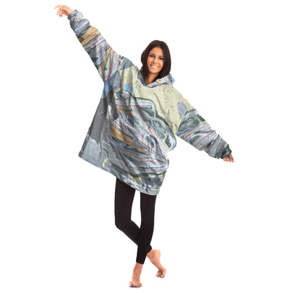 Bittersweet, Michigan Ski Trail Map Snug Hoodie