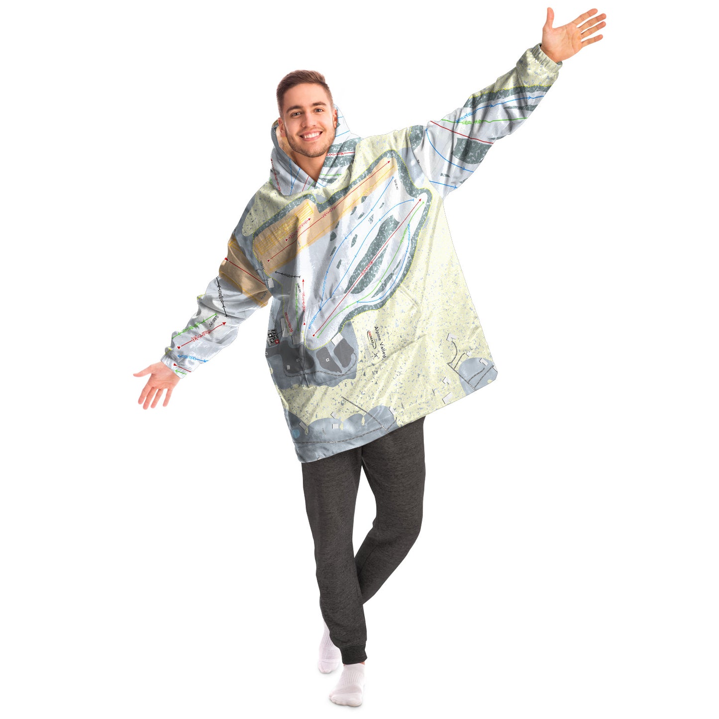Alpine Valley, Ohio Ski Trail Map - Snug Hoodie
