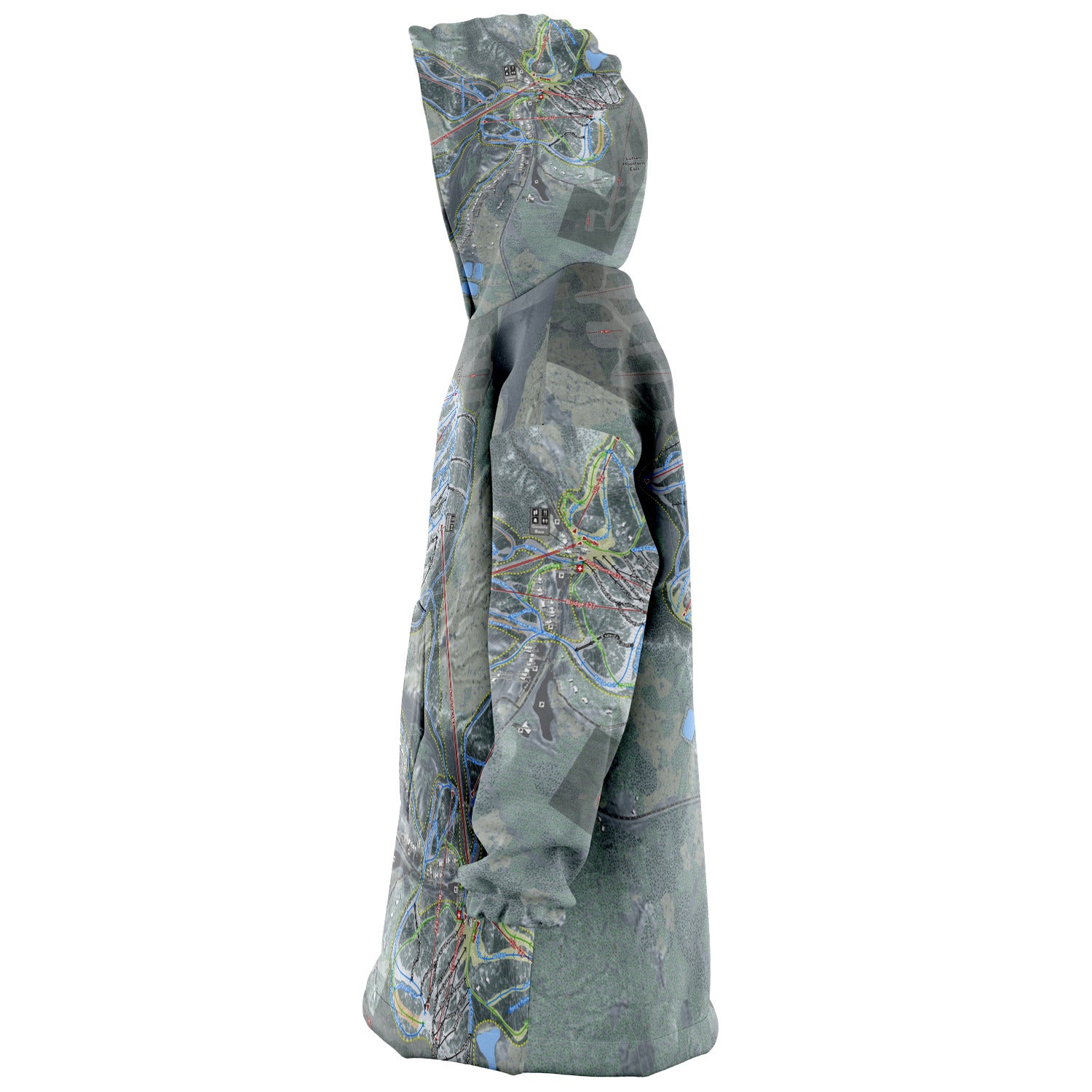 Lutsen Mountains, Minnesota Ski Trail Map - Snug Hoodie - Powderaddicts