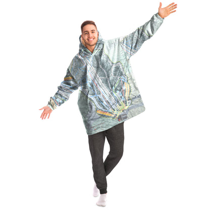 Bigrock Mountain, Maine Ski Trail Map - Snug Hoodie - Powderaddicts
