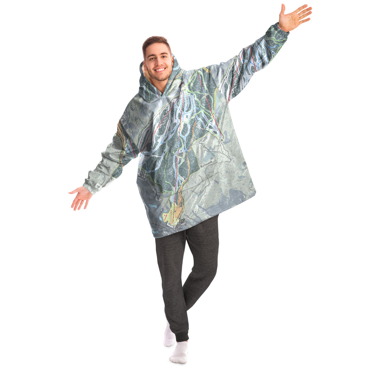 Buttermilk, Colorado Ski Trail Map - Snug Hoodie