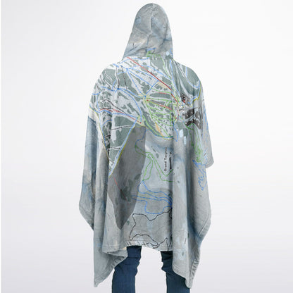 Grand Targhee, Wyoming Ski Resort Map Flannel Blanket Poncho