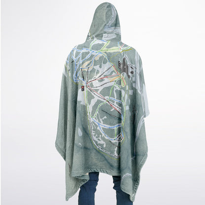Lost Trail, Montana Ski Resort Map Flannel Blanket Poncho
