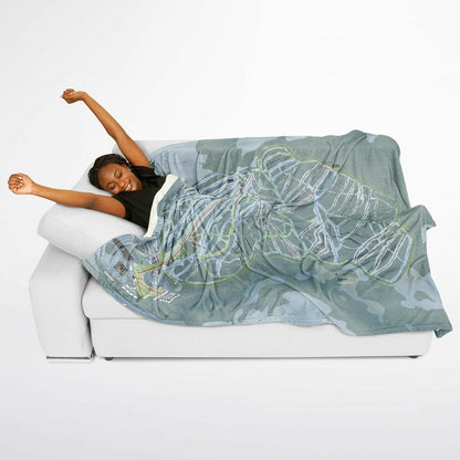 Kimberley, British Columbia Ski Resort Map Flannel Blanket Poncho