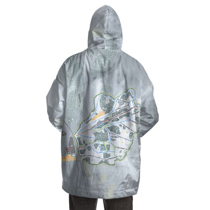 Magic Mountain, Idaho Ski Trail Map Snug Hoodie - Powderaddicts