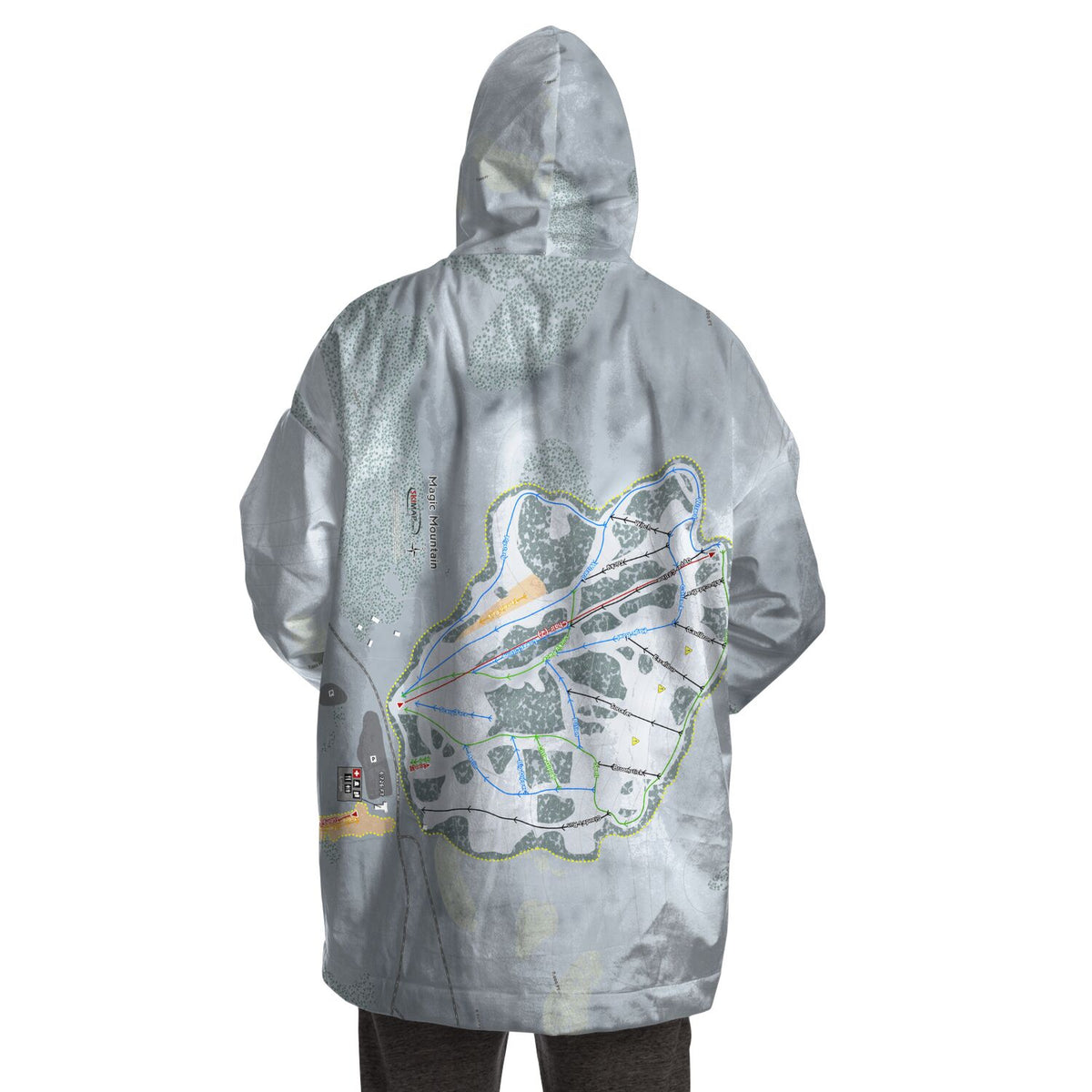 Magic Mountain, Idaho Ski Trail Map Snug Hoodie