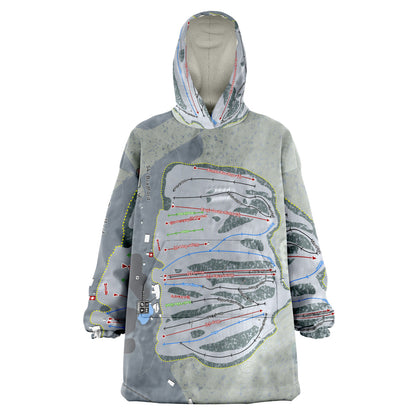 Ski Bradford, Massachusetts Ski Trail Map Snug Hoodie - Powderaddicts