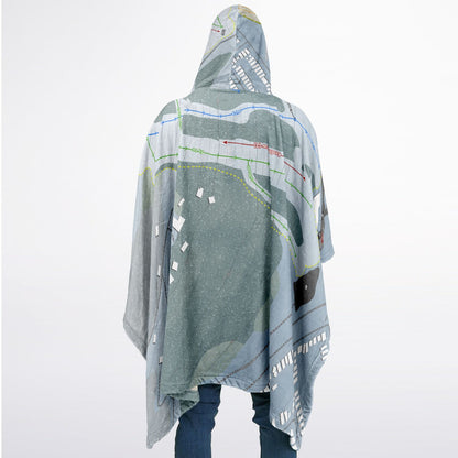 Val Bialas Ski Center, New York Ski Resort Map Flannel Blanket Poncho