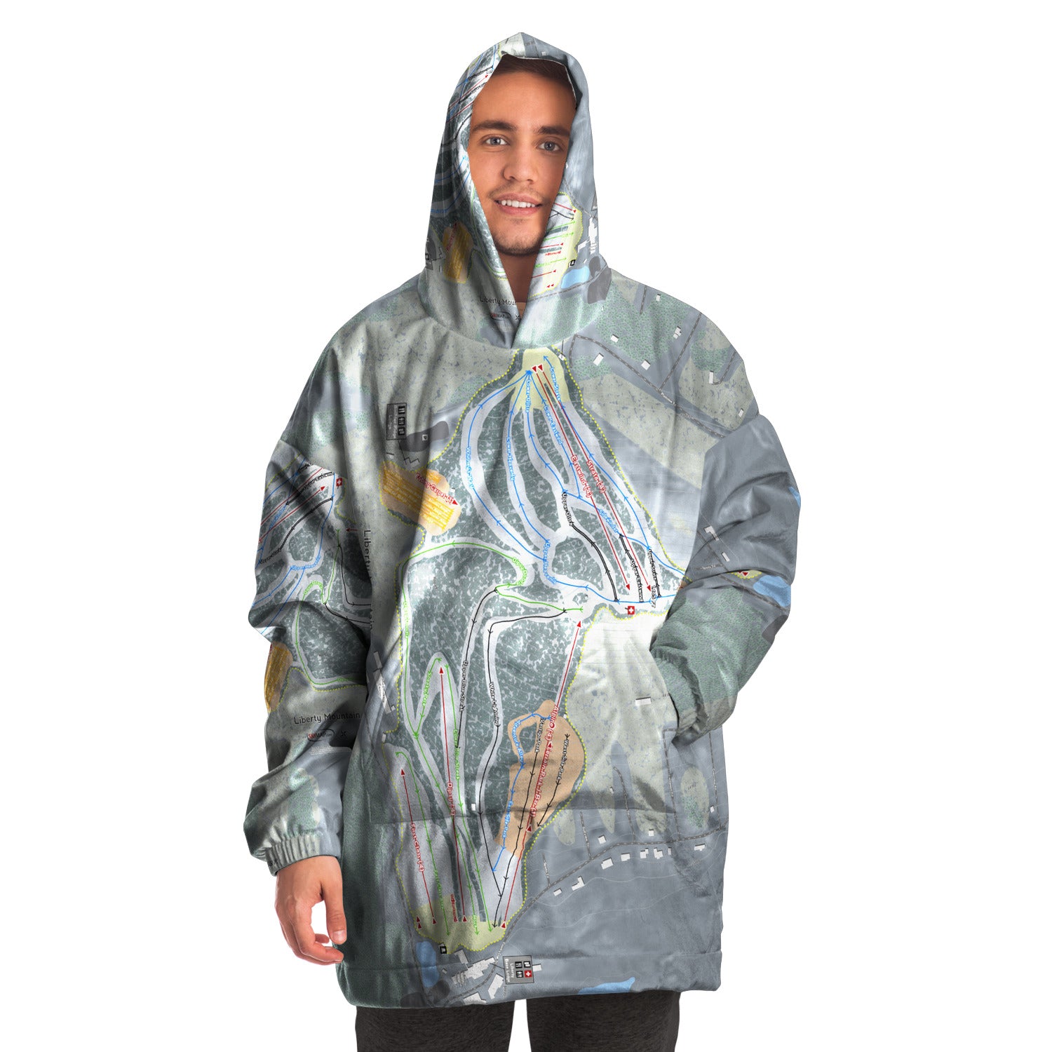 Liberty Mountain, Pennsylvania Ski Trail Map Snug Hoodie