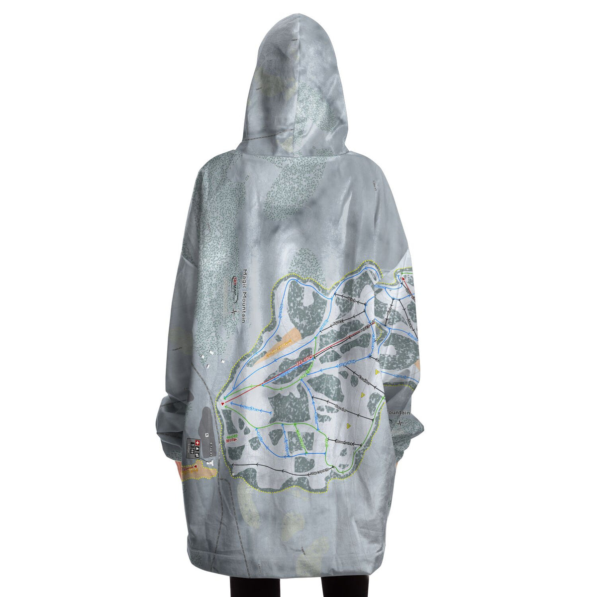 Magic Mountain, Idaho Ski Trail Map Snug Hoodie