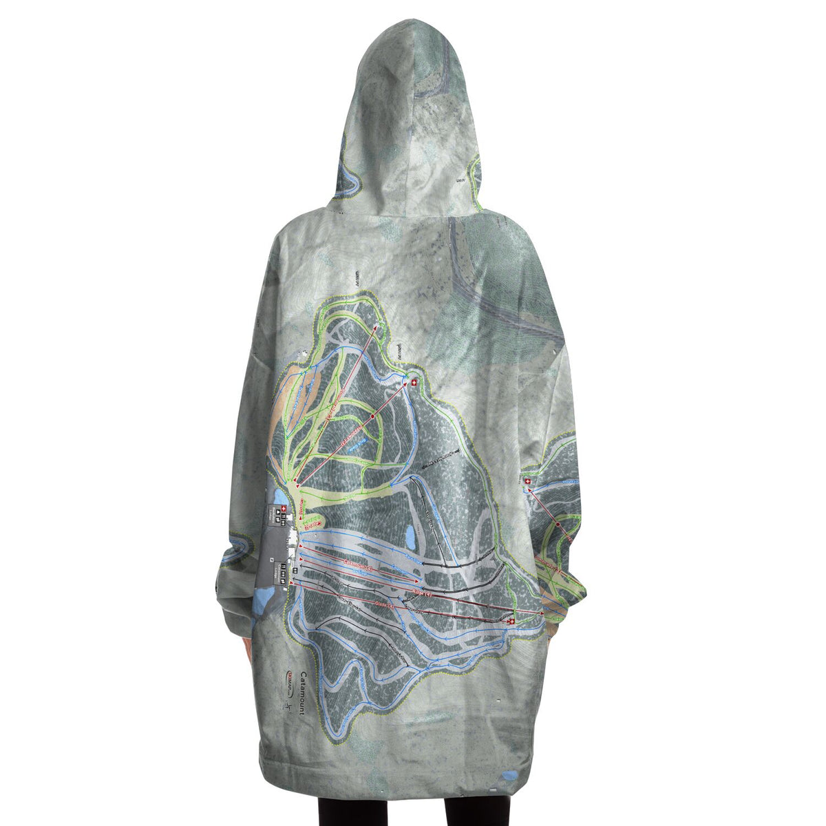 Catamount, New York Ski Trail Map - Snug Hoodie