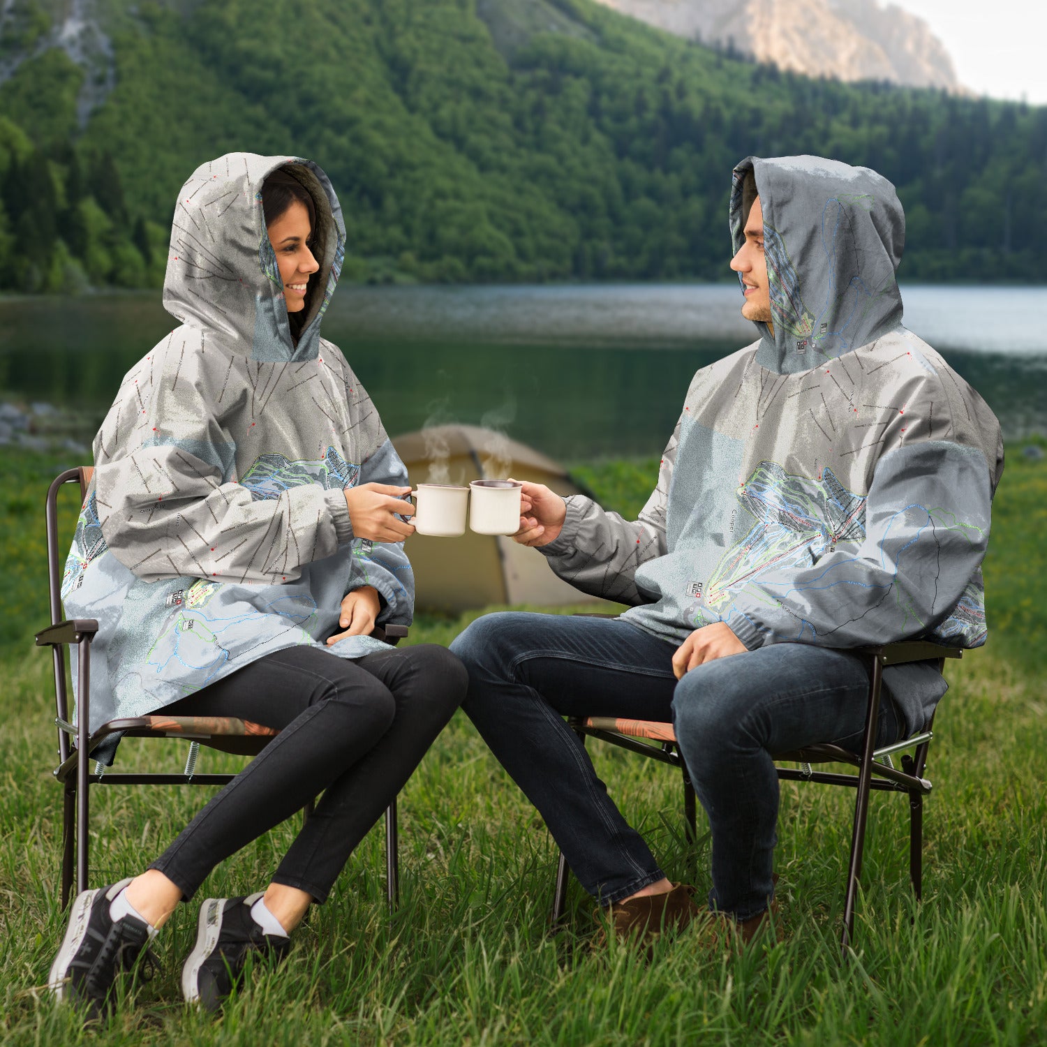 Ski Cooper, Colorado Ski Trail Map - Snug Hoodie